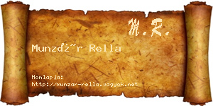 Munzár Rella névjegykártya
